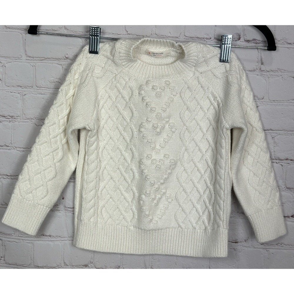 J.Crew Crewcuts Girls Cable-Knit Cotton Sweater Sz XS 4-6‎ GUC